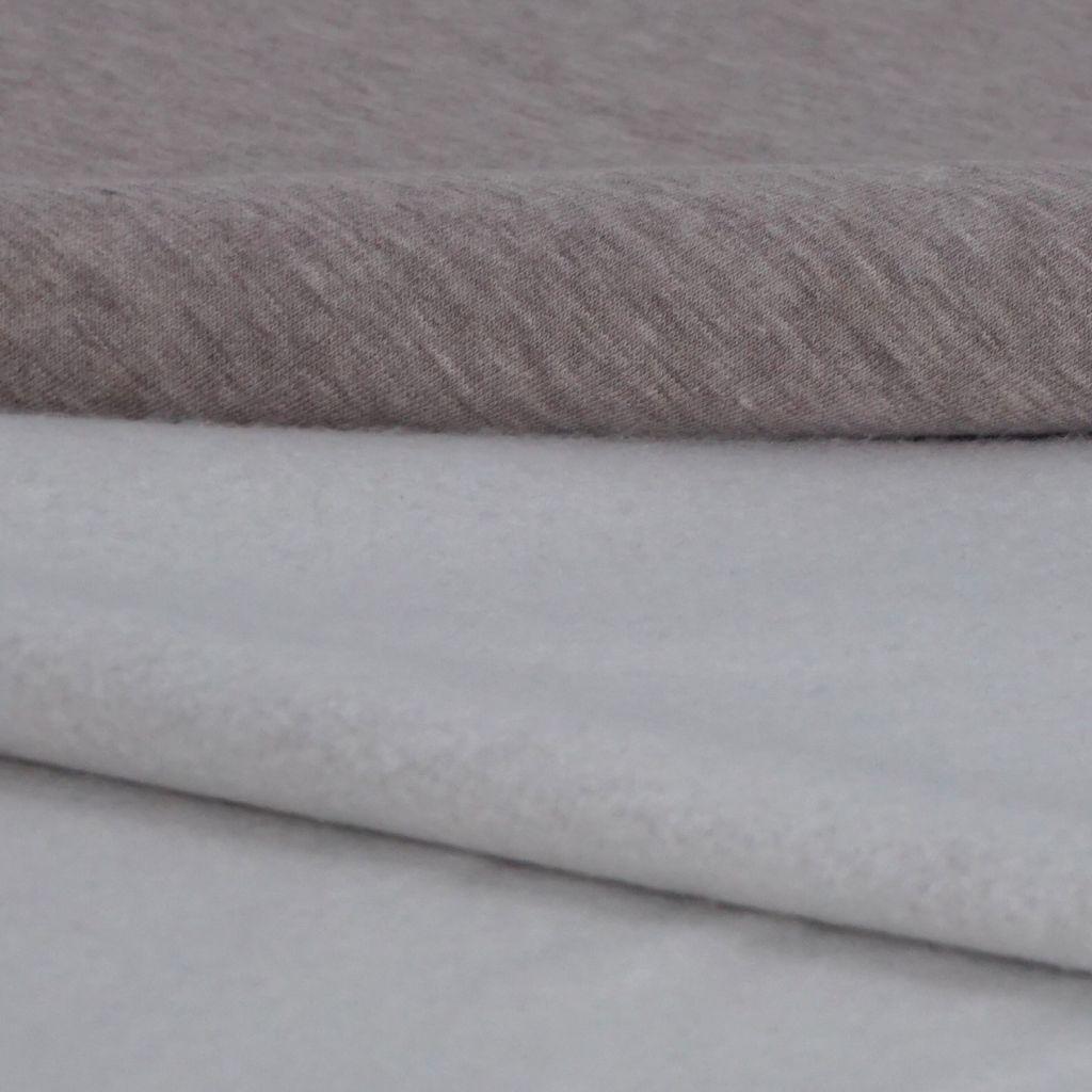 Preview: Heavy Sweat Stoff 82% CO uni hellbraun beige meliert